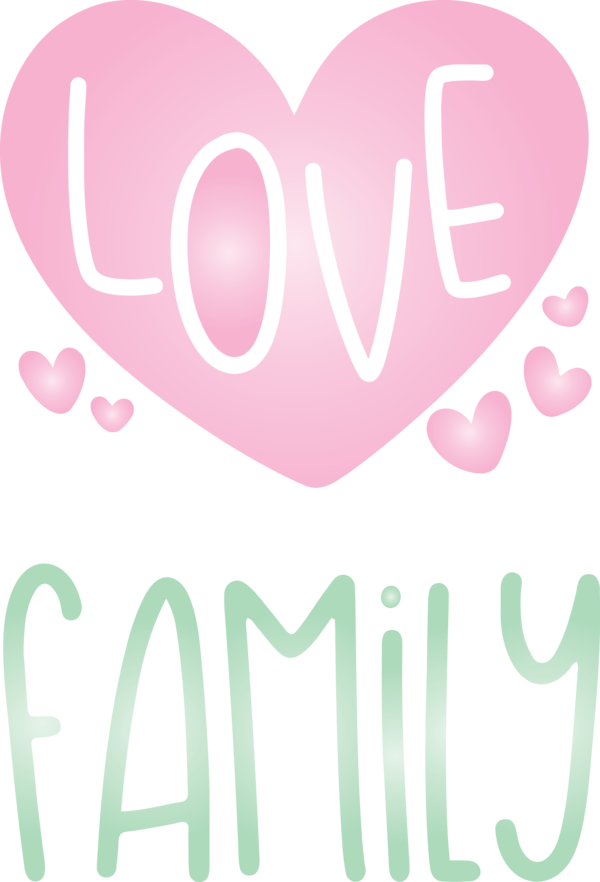 Transparent Family Day Text Font Heart for Family Love for Family Day