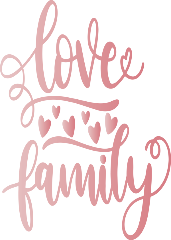 Transparent Family Day Font Text Pink for Family Love for Family Day