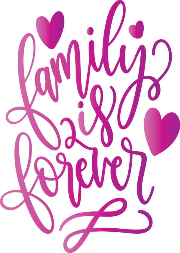 Transparent Family Day Pink Text Font for Family Love for Family Day