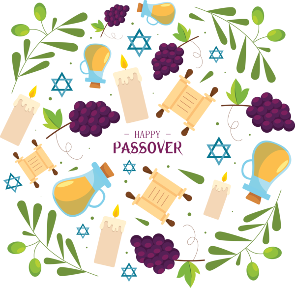 Transparent Passover Font Plant Vitis for Happy Passover for Passover