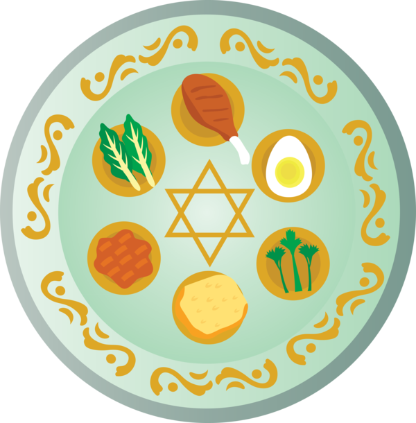 Transparent Passover Plate Dishware Tableware for Happy Passover for Passover