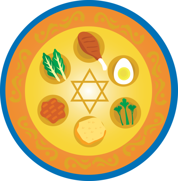 Transparent Passover Circle Symbol Tableware for Happy Passover for Passover