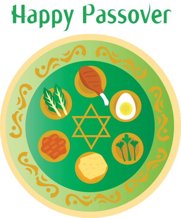 Transparent Passover Circle Tableware for Happy Passover for Passover