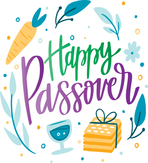 Transparent Passover Text Font Line for Happy Passover for Passover