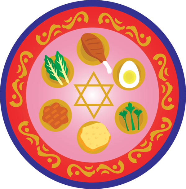 Transparent Passover Tableware Circle for Happy Passover for Passover