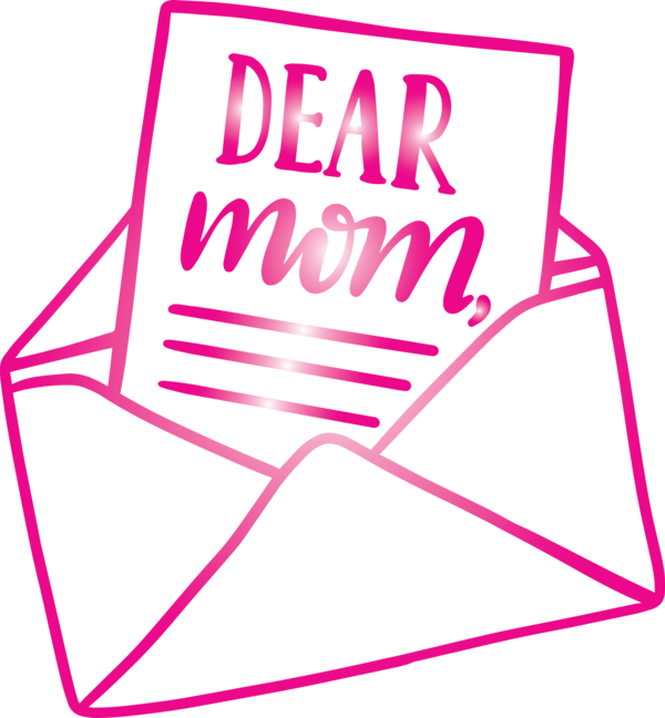 Transparent Mother's Day Pink Line Magenta for Mothers Day Calligraphy for Mothers Day
