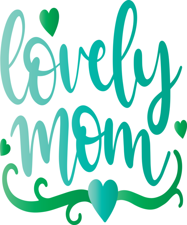 Transparent Mother's Day Text Green Font for Mothers Day Calligraphy for Mothers Day