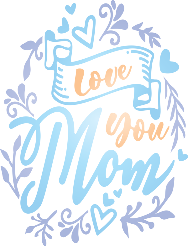 Transparent Mother's Day Text Font for Mothers Day Calligraphy for Mothers Day