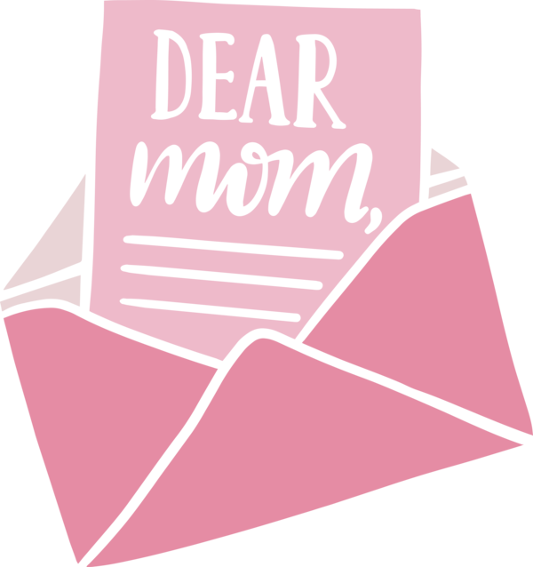 Transparent Mother's Day Pink Font Line for Happy Mother's Day for Mothers Day