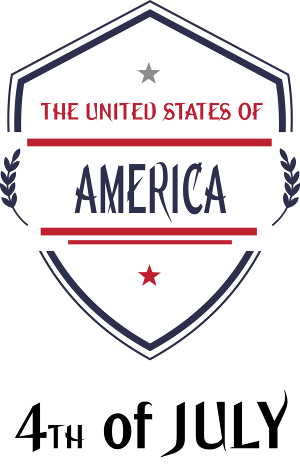 Transparent US Independence Day Logo Line Crest for 4th Of July for Us Independence Day