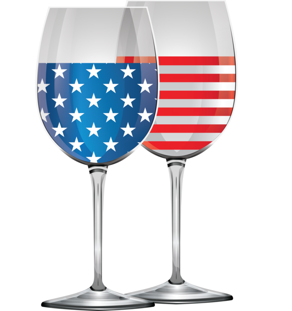 Transparent US Independence Day Stemware Wine glass Drinkware for 4th Of July for Us Independence Day