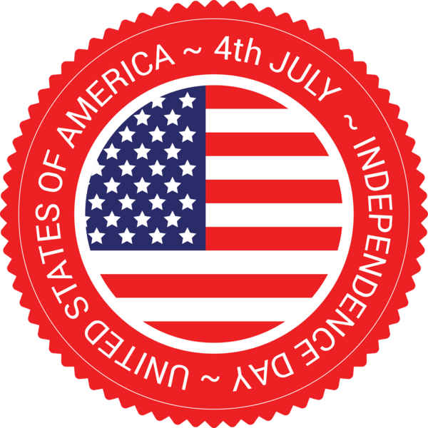 Transparent US Independence Day Logo Symbol Emblem for 4th Of July for Us Independence Day