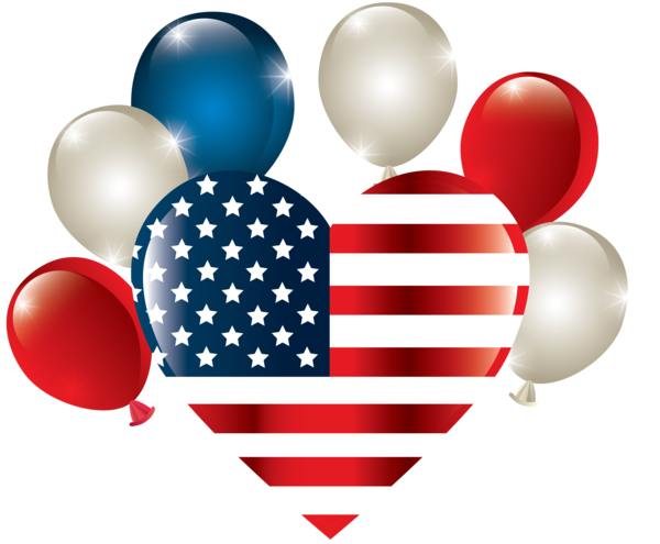 Transparent US Independence Day Balloon Heart Party supply for 4th Of July for Us Independence Day