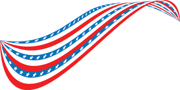 Transparent US Independence Day Line Flag for 4th Of July for Us Independence Day