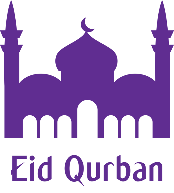 Transparent Eid al-Adha Purple Mosque Landmark for Eid Qurban for Eid Al Adha