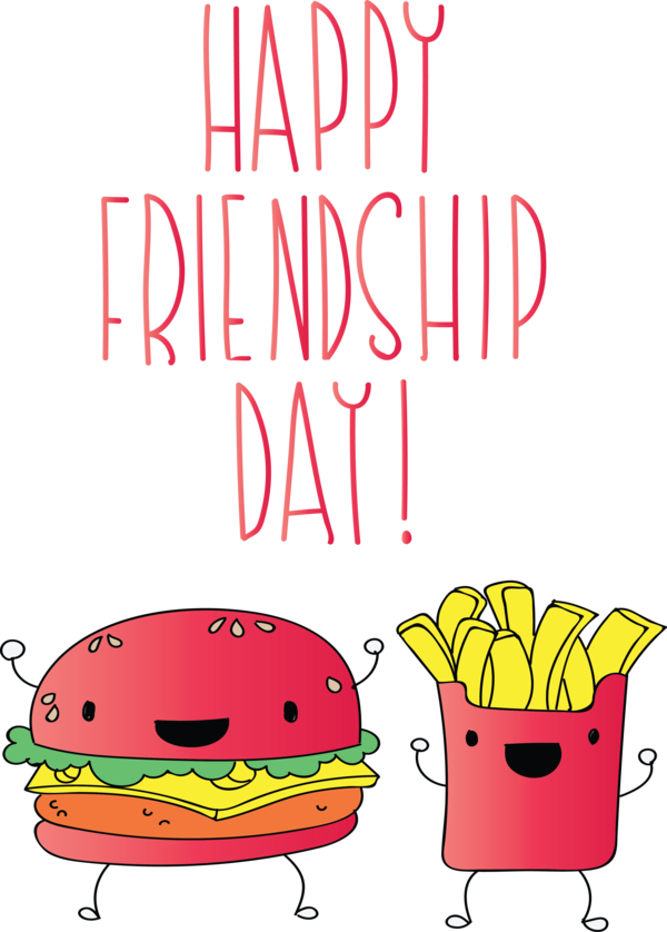 Transparent International Friendship Day Line Junk food Font for Friendship Day for International Friendship Day