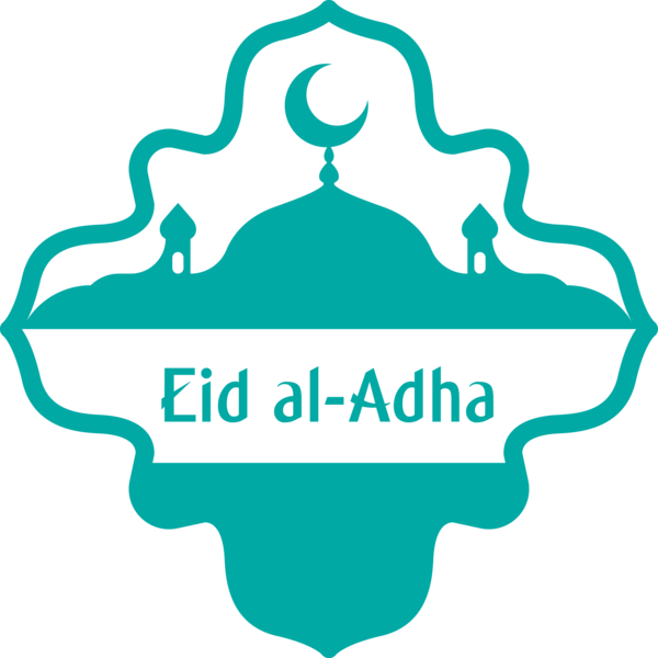 Transparent Eid al-Adha Turquoise Logo for Eid Qurban for Eid Al Adha