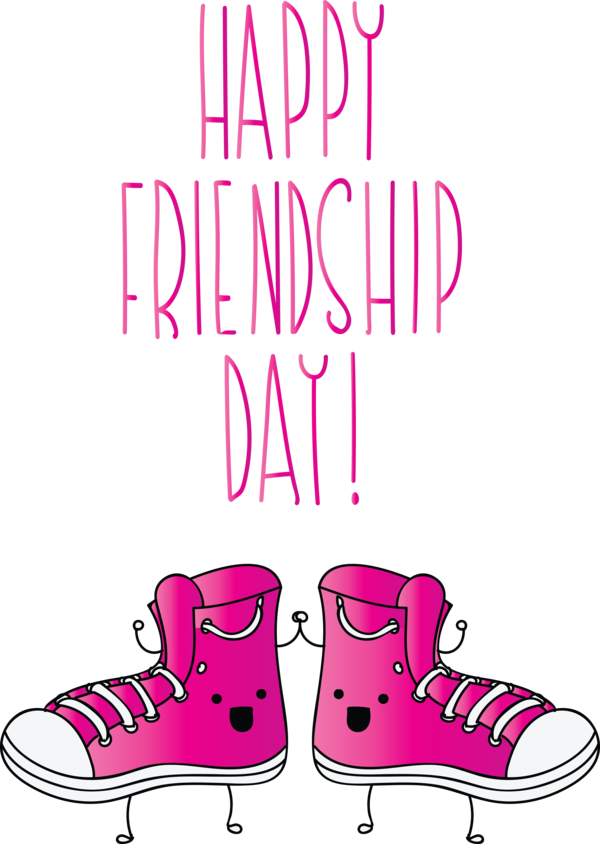 Transparent International Friendship Day Footwear Pink Text for Friendship Day for International Friendship Day