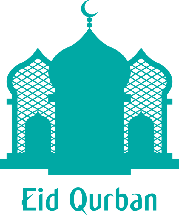 Transparent Eid al-Adha Turquoise Line Logo for Eid Qurban for Eid Al Adha