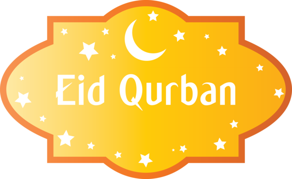 Transparent Eid al-Adha Yellow Text Orange for Eid Qurban for Eid Al Adha