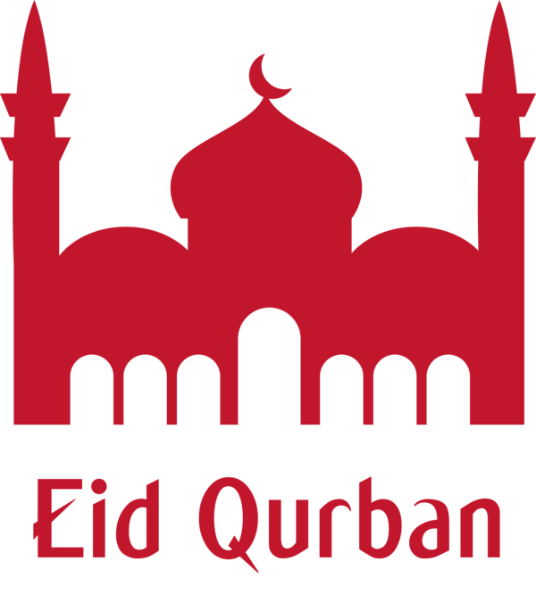 Transparent Eid al-Adha Red Mosque Logo for Eid Qurban for Eid Al Adha