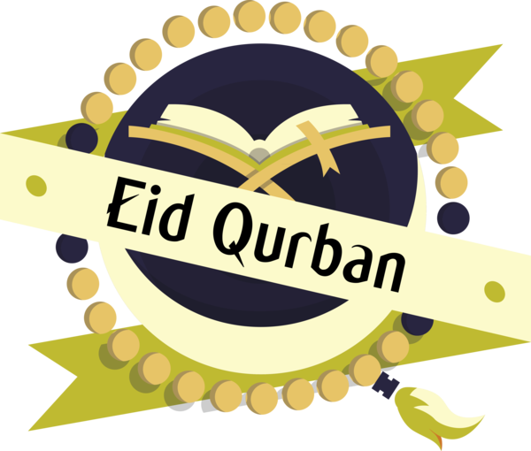 Transparent Eid al-Adha Logo Text Yellow for Eid Qurban for Eid Al Adha
