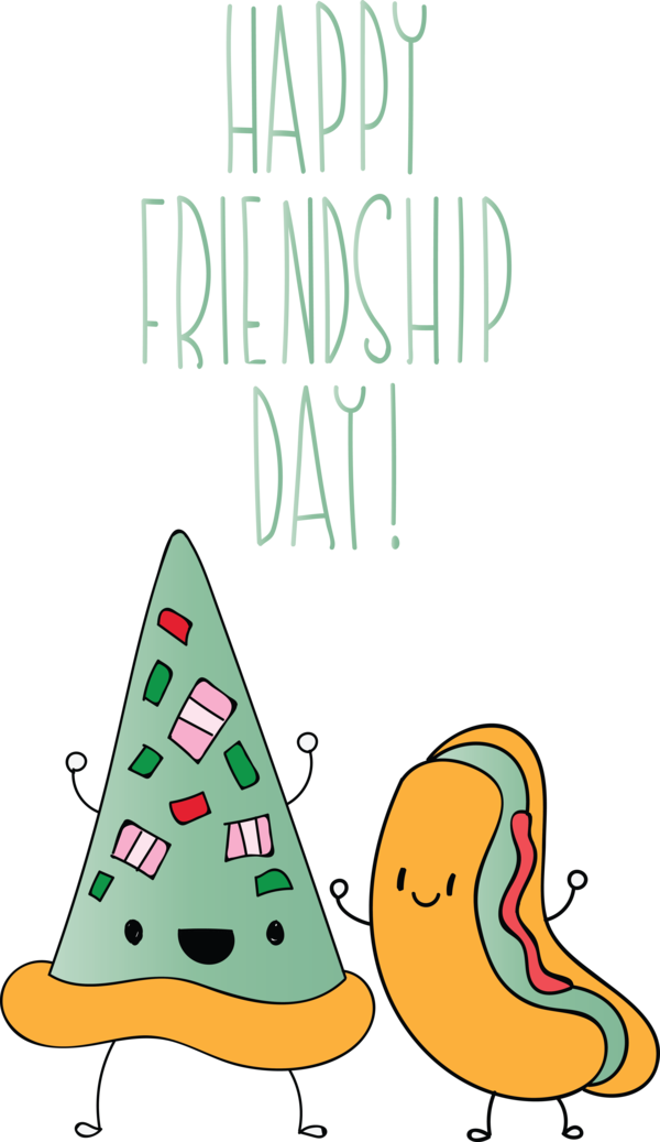Transparent International Friendship Day Green Font Cone for Friendship Day for International Friendship Day