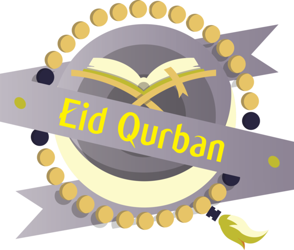 Transparent Eid al-Adha Yellow Logo Circle for Eid Qurban for Eid Al Adha