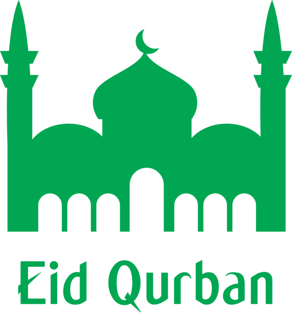 Transparent Eid al-Adha Green Mosque Logo for Eid Qurban for Eid Al Adha