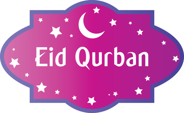 Transparent Eid al-Adha Text Pink Purple for Eid Qurban for Eid Al Adha