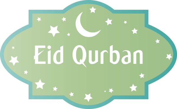 Transparent Eid al-Adha Green Text Leaf for Eid Qurban for Eid Al Adha