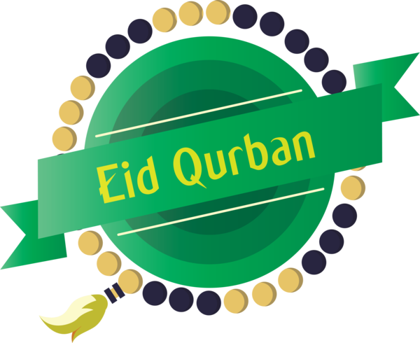 Transparent Eid al-Adha Green Logo Font for Eid Qurban for Eid Al Adha