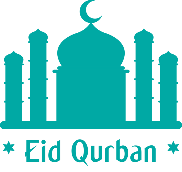 Transparent Eid al-Adha Turquoise Logo Font for Eid Qurban for Eid Al Adha