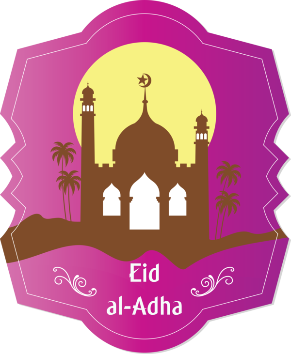 Transparent Eid al-Adha Pink Logo Architecture for Eid Qurban for Eid Al Adha