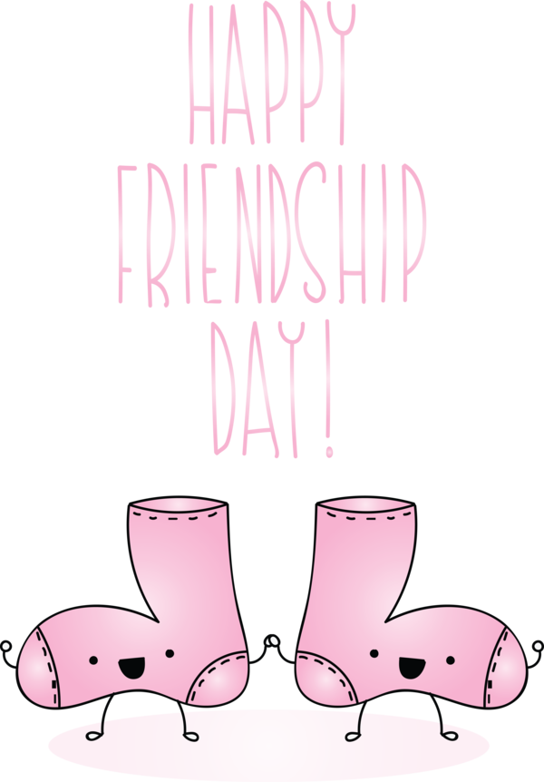 Transparent International Friendship Day Pink Text Footwear for Friendship Day for International Friendship Day