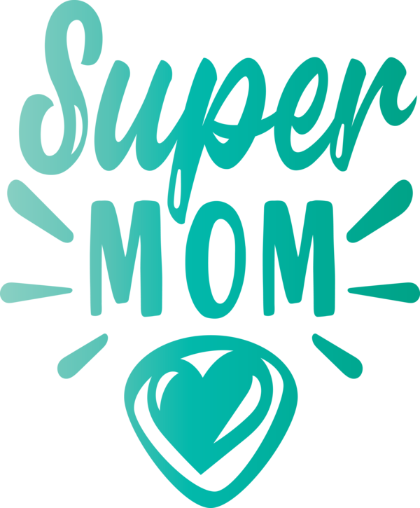 Transparent Mother's Day Logo Green Line for Super Mom for Mothers Day