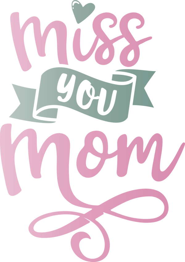 Transparent Mother's Day Logo Font Pink M for Miss You Mom for Mothers Day