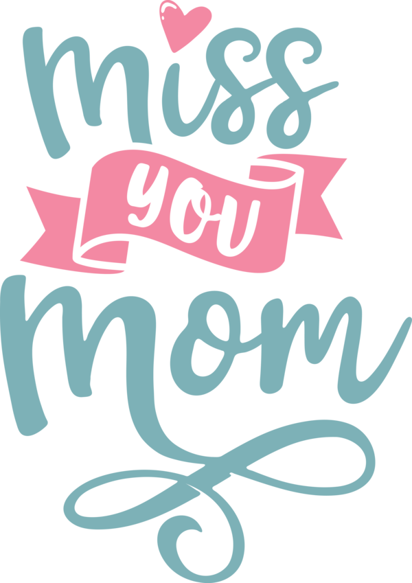 Transparent Mother's Day Logo Pink M Pattern for Miss You Mom for Mothers Day