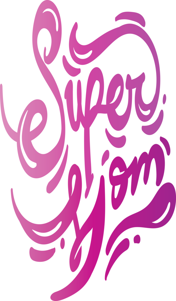 Transparent Mother's Day Logo Calligraphy Pattern for Super Mom for Mothers Day