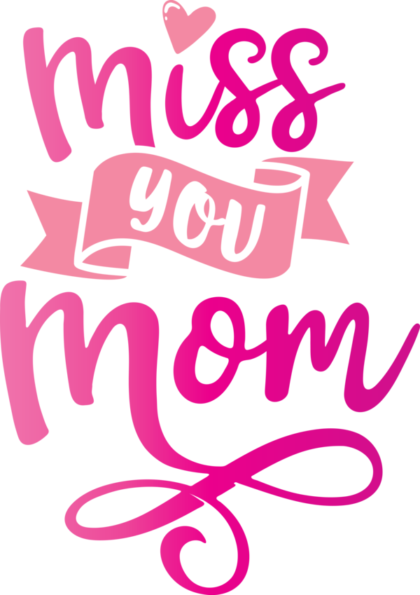 Transparent Mother's Day Logo Design Pink M for Miss You Mom for Mothers Day