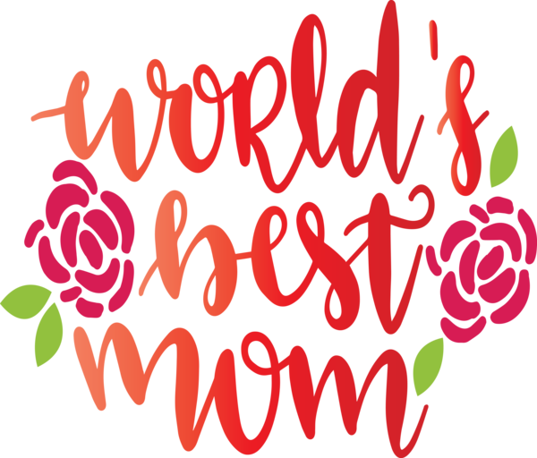 Transparent Mother's Day Logo Line Petal for Mothers Day Calligraphy for Mothers Day