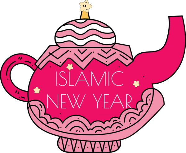 Transparent Islamic New Year Cartoon Pattern Pink M for Hijri New Year for Islamic New Year