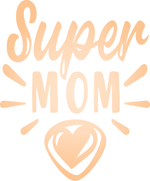 Transparent Mother's Day Logo Line Meter for Super Mom for Mothers Day
