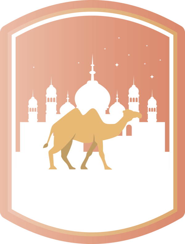 Transparent Islamic New Year Camel Character Line for Hijri New Year for Islamic New Year