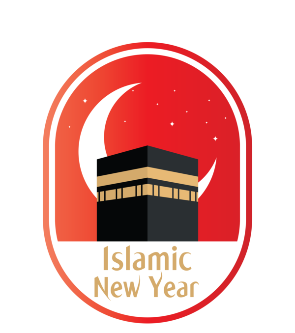 Transparent Islamic New Year Logo label.m Font for Hijri New Year for Islamic New Year