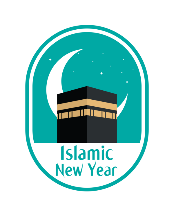 Transparent Islamic New Year Logo Font Line for Hijri New Year for Islamic New Year