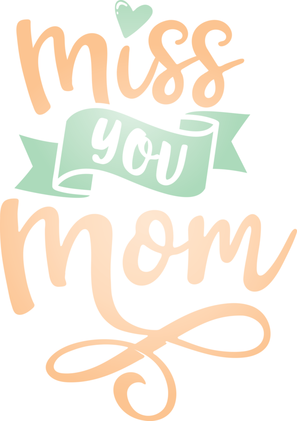 Transparent Mother's Day Logo Line Pattern for Miss You Mom for Mothers Day