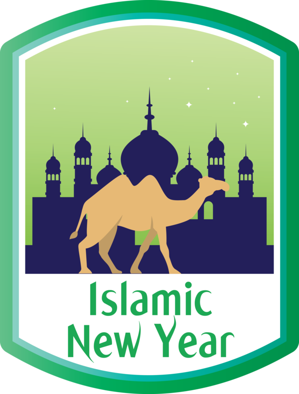Transparent Islamic New Year Camel Logo Area for Hijri New Year for Islamic New Year