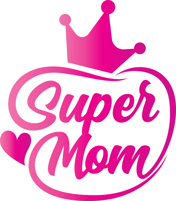 Transparent Mother's Day Logo Design Pink M for Super Mom for Mothers Day