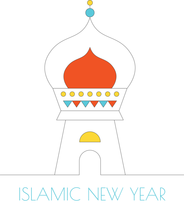 Transparent Islamic New Year Logo Design Yellow for Hijri New Year for Islamic New Year
